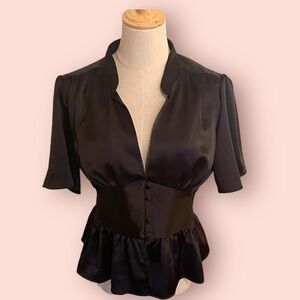 Chic Black Silky Blouse